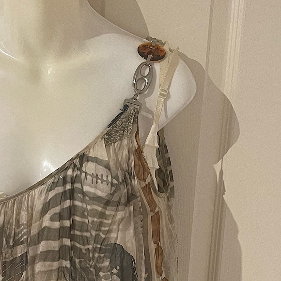 NWOT one shoulder sheer tunic African animal themed print - Picture 2 of 5